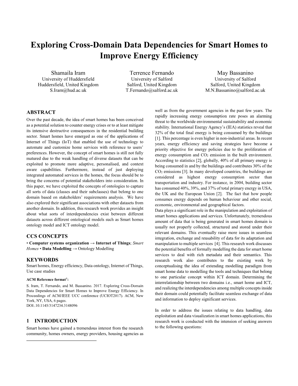 Exploring Cross-Domain Data Dependencies for Smart Homes to Improve Energy Efficiency