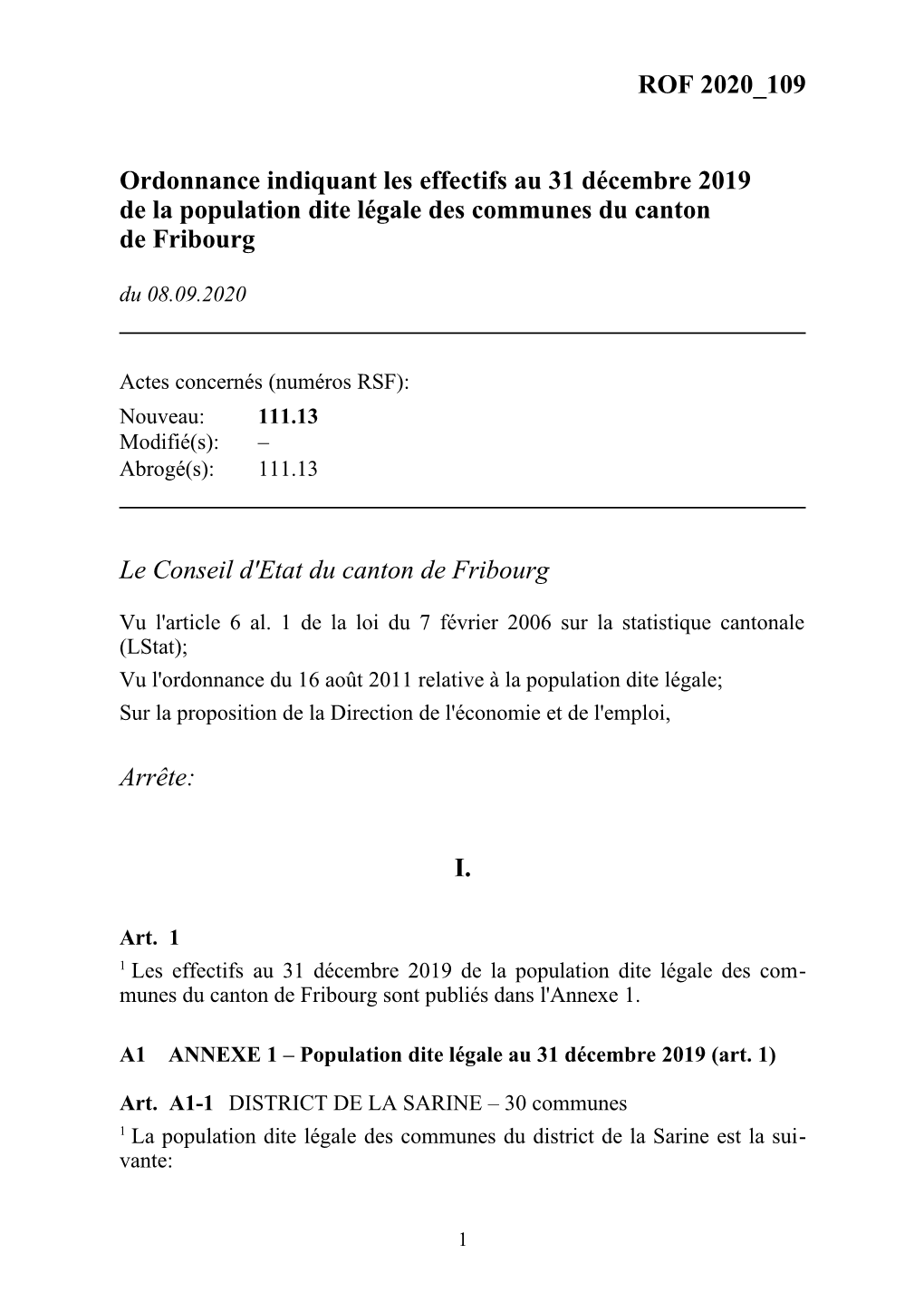 ROF 2020 109 Ordonnance Indiquant Les Effectifs Au 31 Décembre 2019