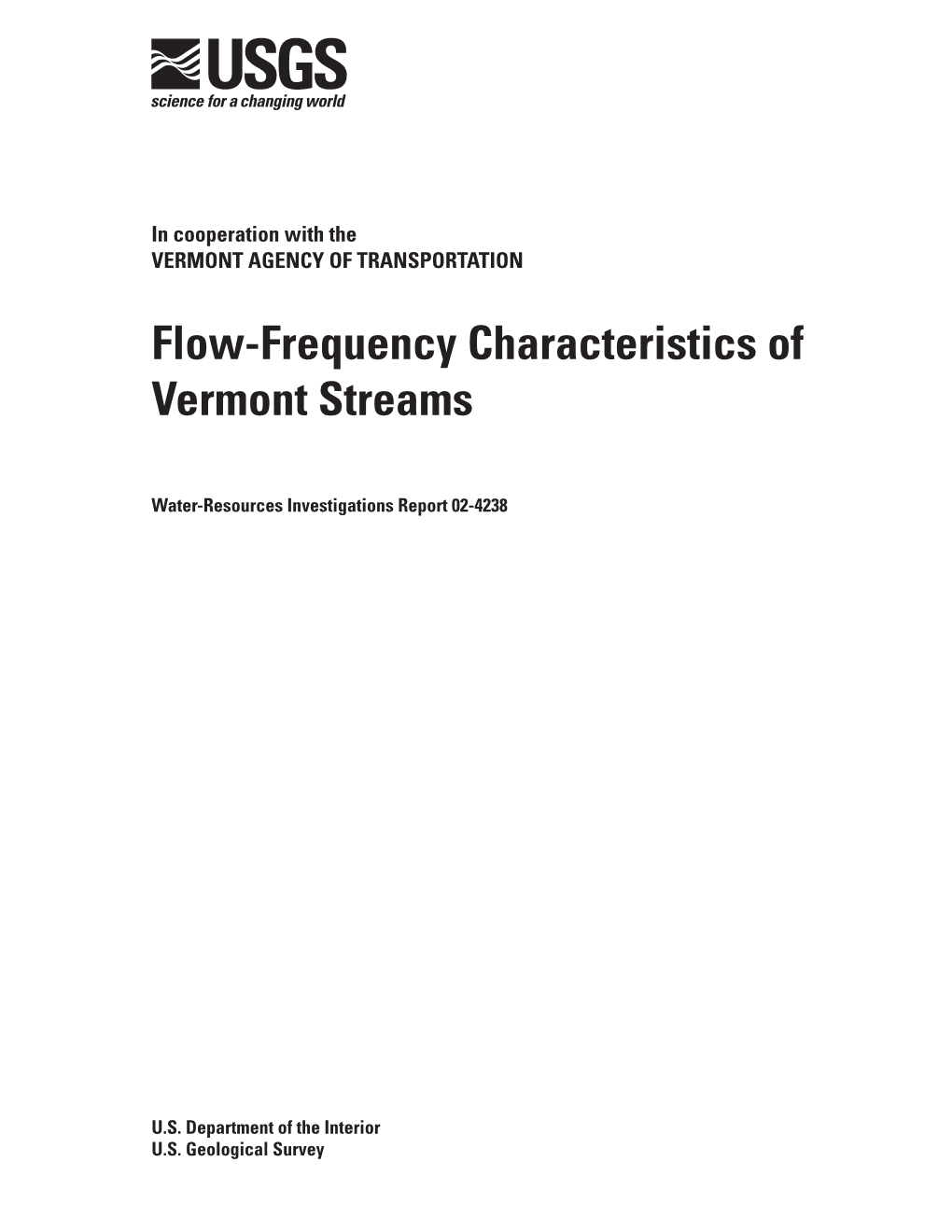 Flow-Frequency Characteristics of Vermont Streams