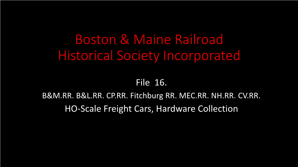 Models B&MRR HO-Scale Freight Cars