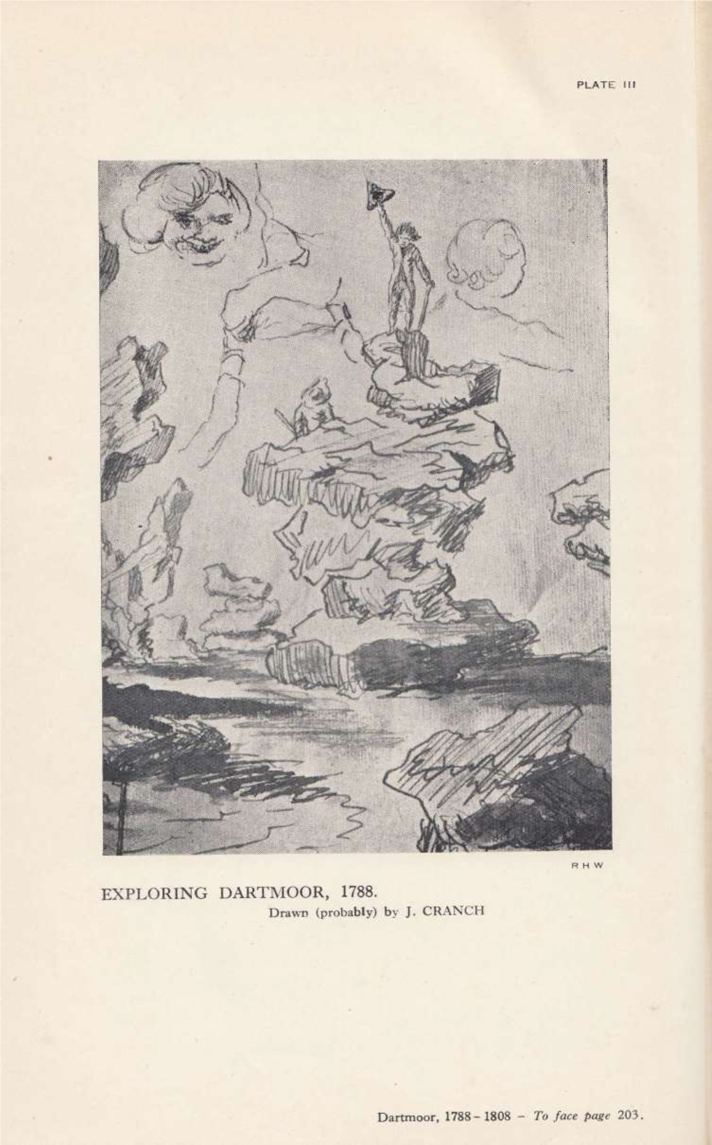 EXPLORING DARTMOOR, 1788. Drawn (Probably) by J' CRANCH