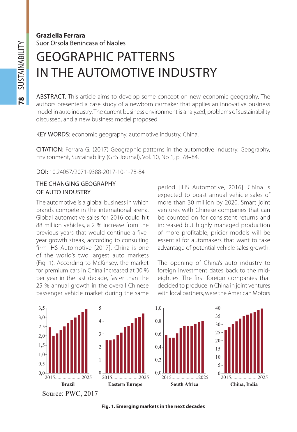 Geographic Patterns in the Automotive Industry