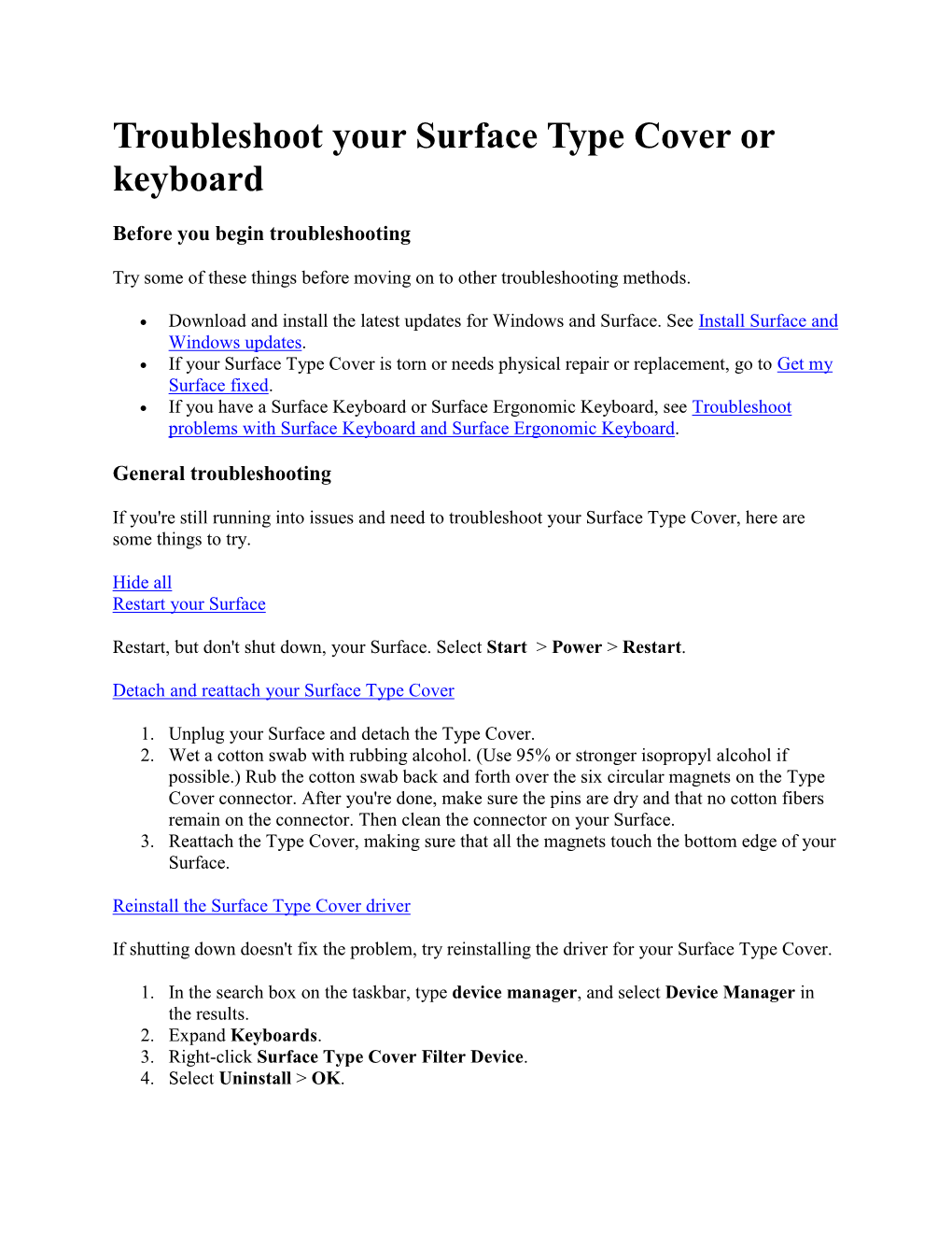 Troubleshoot Your Surface Type Cover Or Keyboard