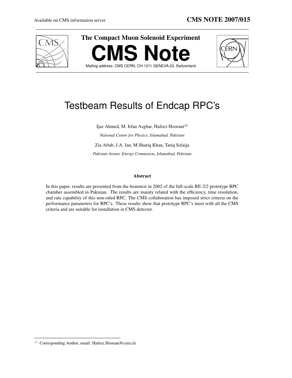 Testbeam Results of Endcap RPC's
