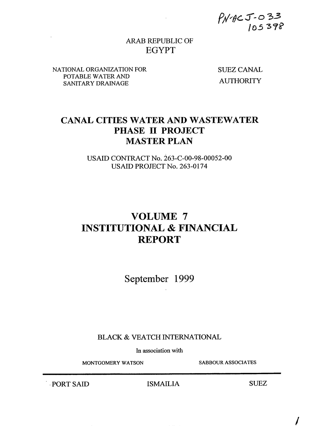 Organizational Structure Canal Cities Water and Wastewater Utilities Prime Minister I I I