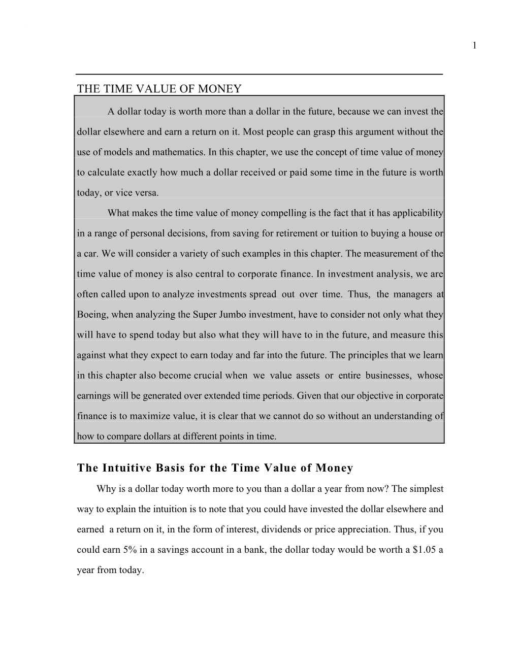 Present Value Basics