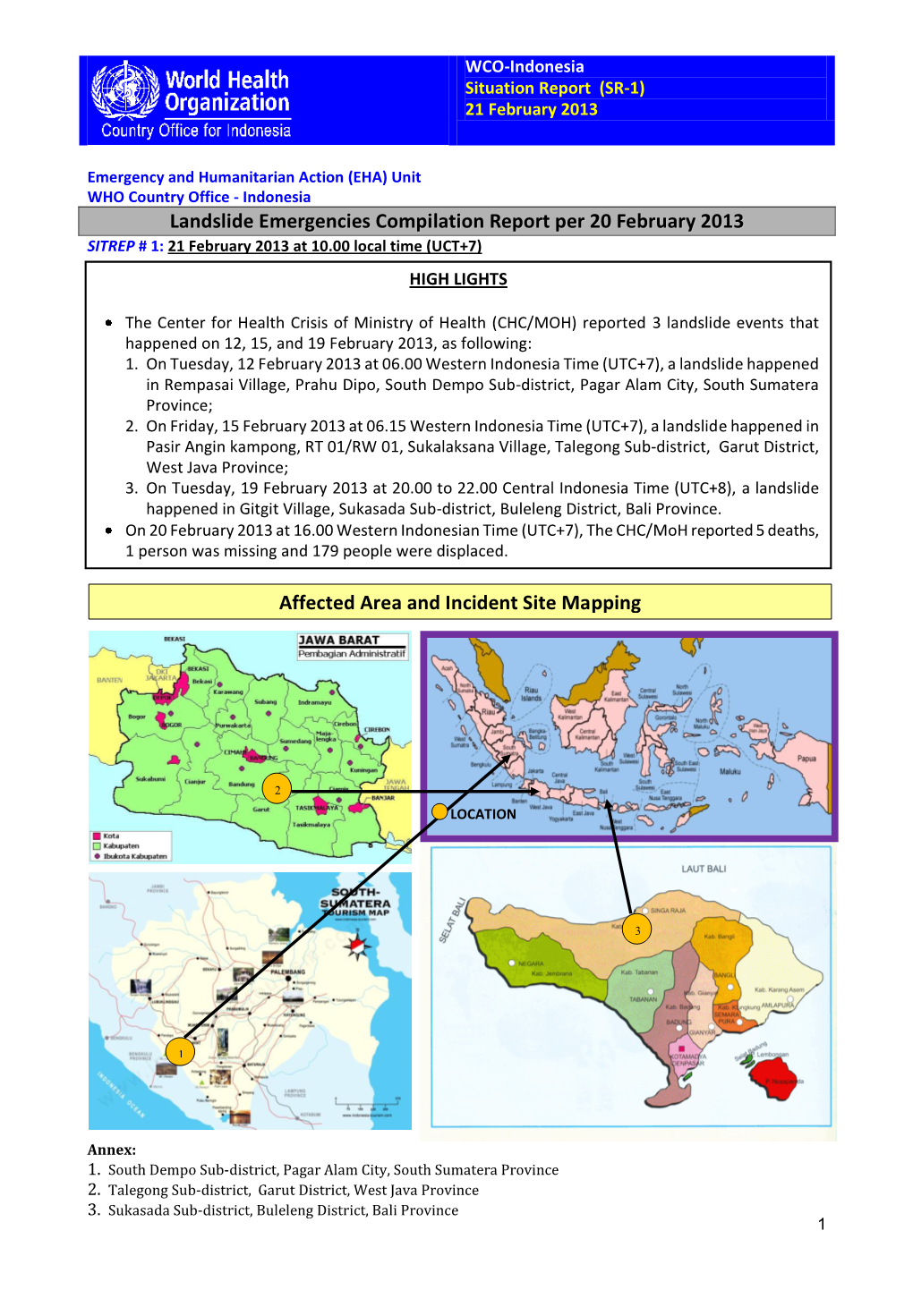 First Situation Report