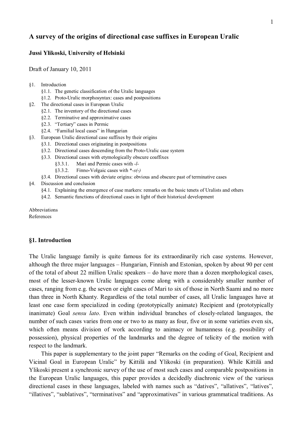 A Survey of the Origins of Directional Case Suffixes in European Uralic