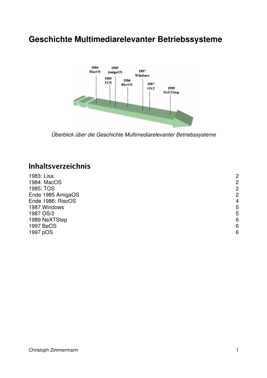 Geschichte Multimediarelevanter Betriebssysteme