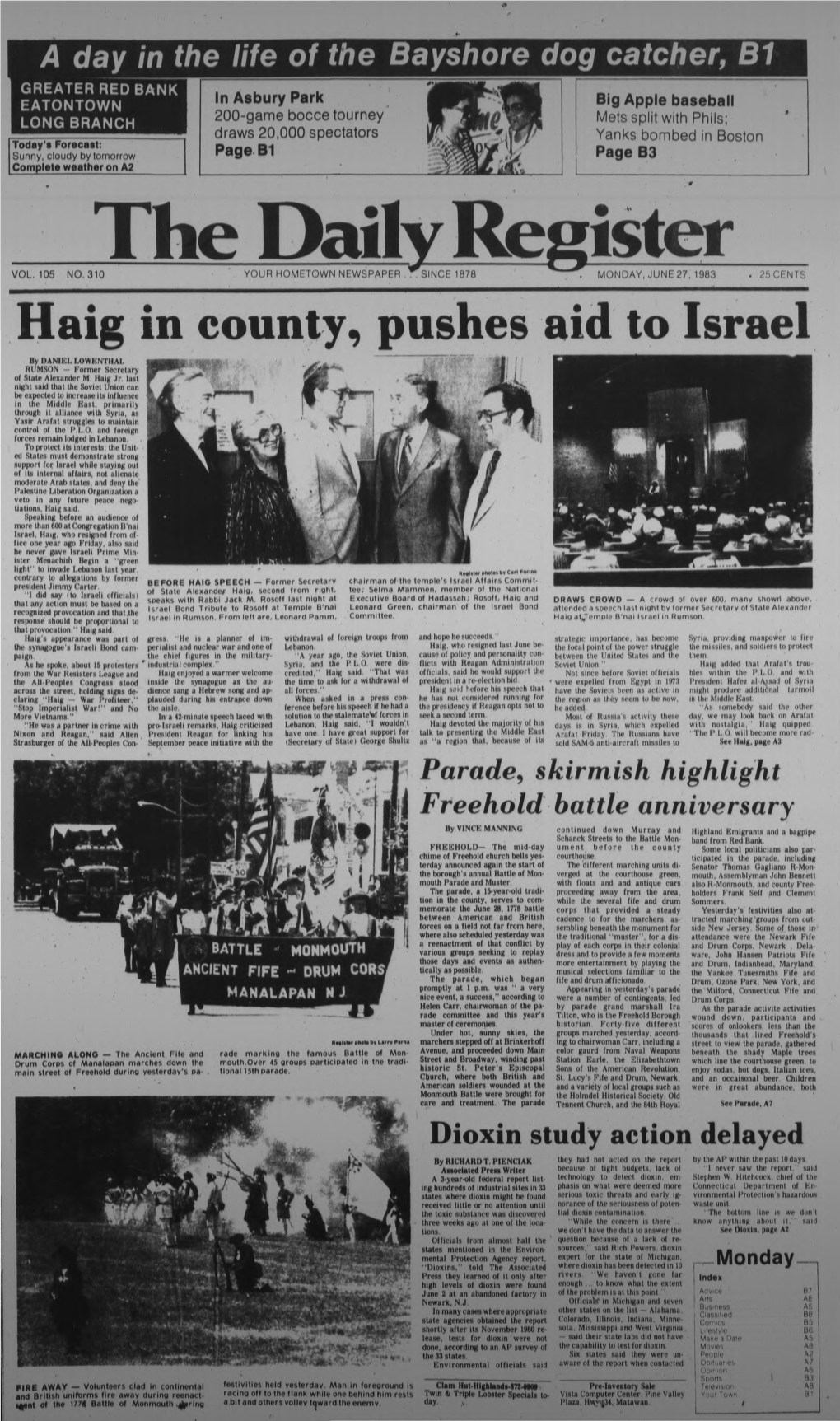 Haig in County, Pushes Aid to Israel by DANIEL LOWENTHAL RUMSON - Former Secretary of State Alexander M