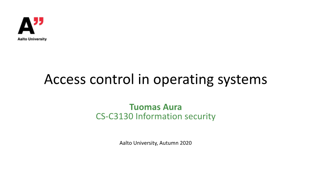 Access Control in Operating Systems