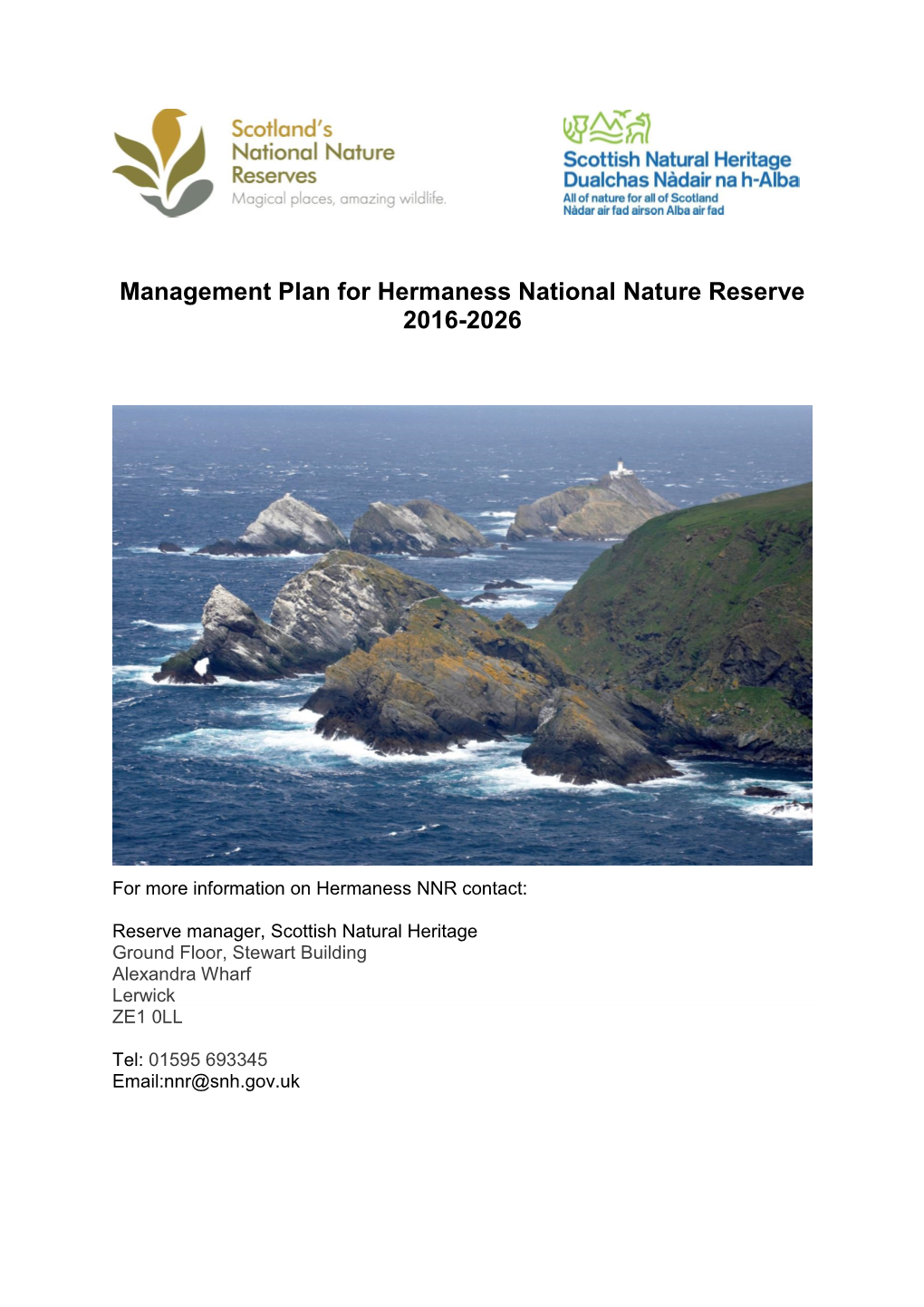 The Management Plan for Hermaness NNR