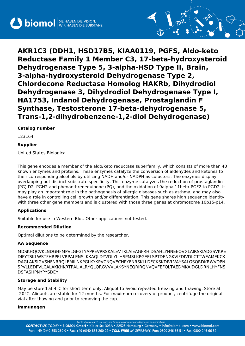 Usbiological Datasheet