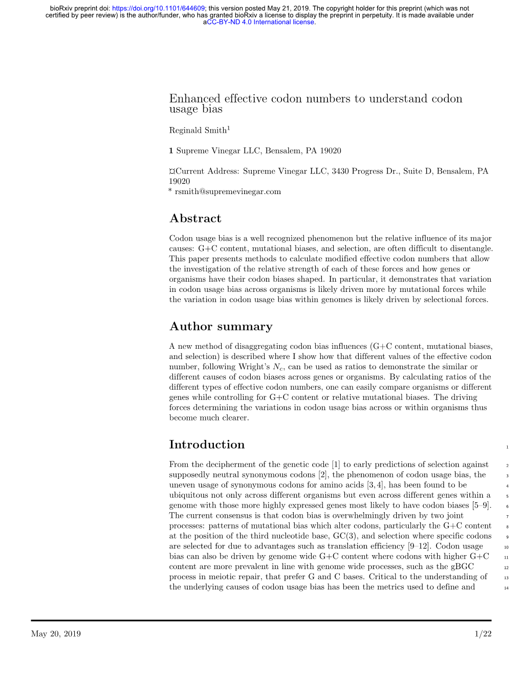 Enhanced Effective Codon Numbers to Understand Codon Usage Bias