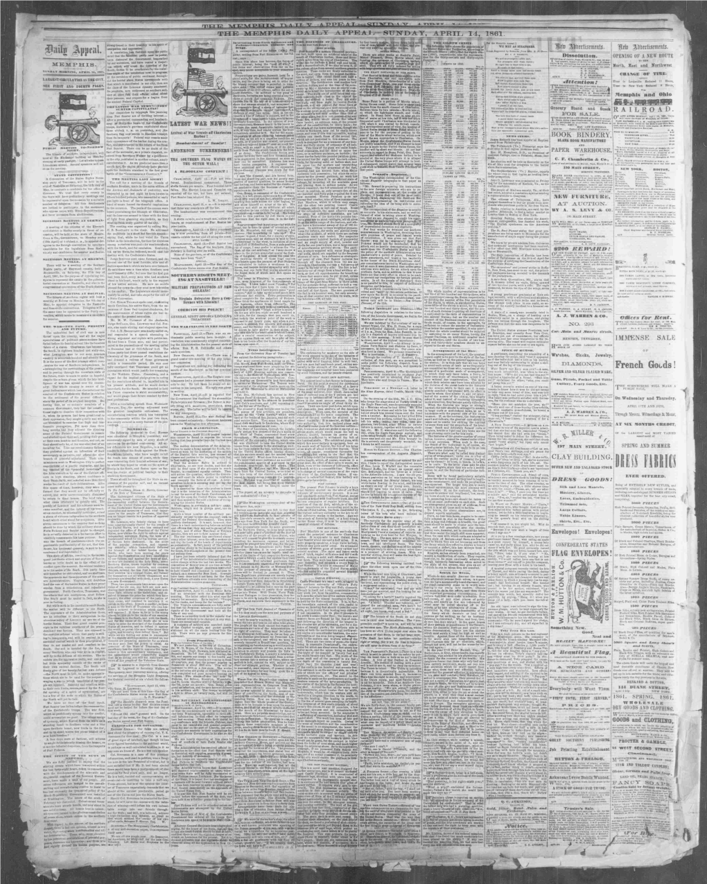 The Memphisdaily Appeal Sunday, April 14, 1861 Railroad