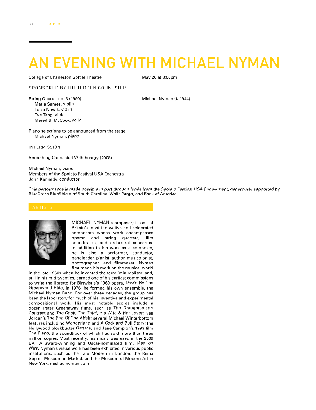 An Evening with Michael Nyman