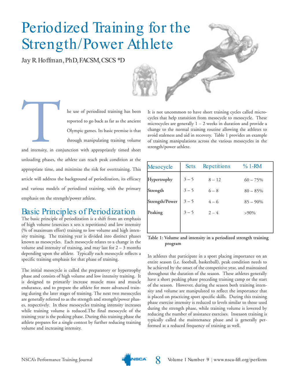 Periodized Training for the Strength/Power Athlete Jay R