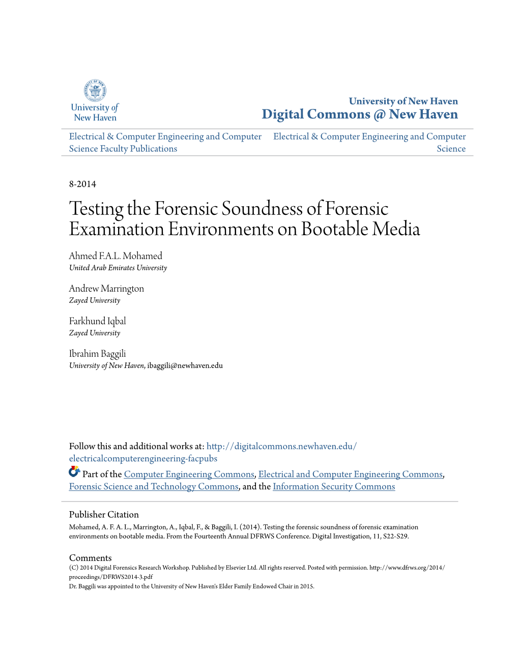 Testing the Forensic Soundness of Forensic Examination Environments on Bootable Media Ahmed F.A.L