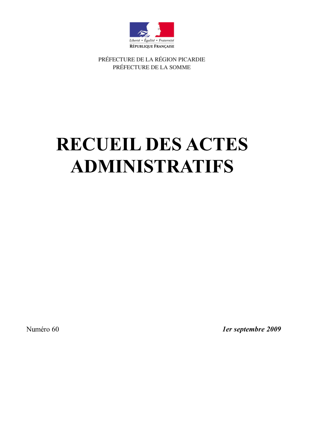 Recueil Des Actes Administratifs