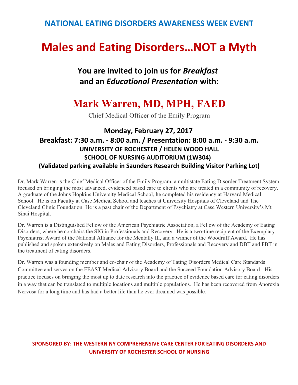 National Eating Disorders Awareness Week Event
