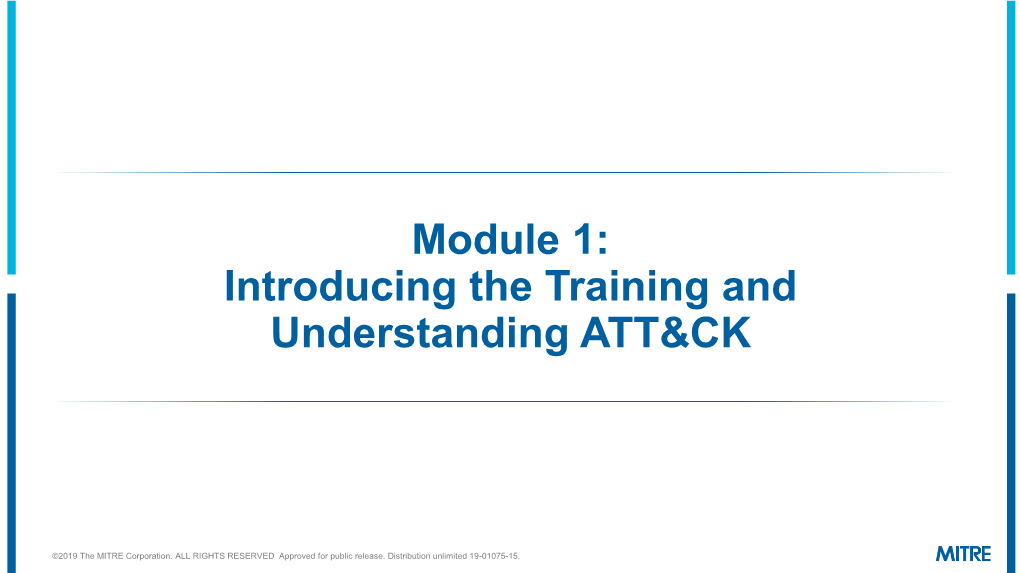 Module 1: Introducing the Training and Understanding ATT&CK