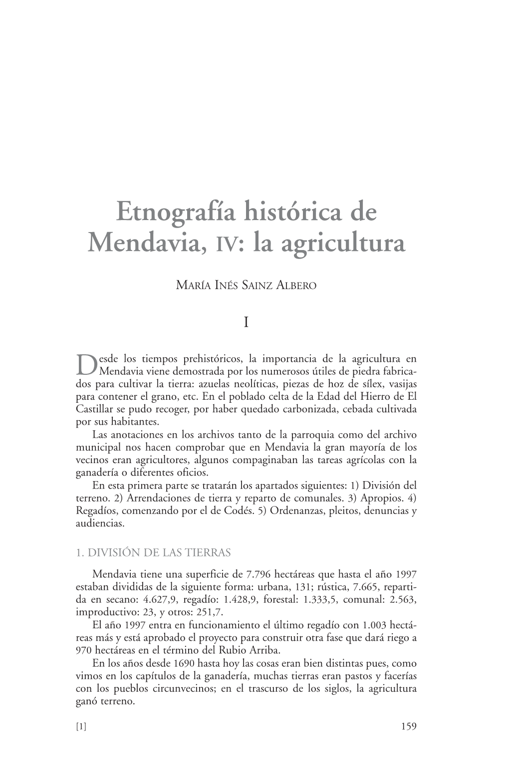 Etnografía Histórica De Mendavia, IV: La Agricultura