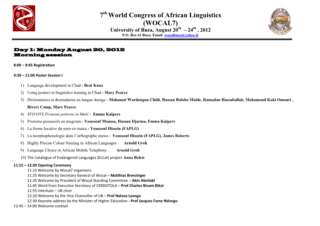 7 World Congress of African Linguistics