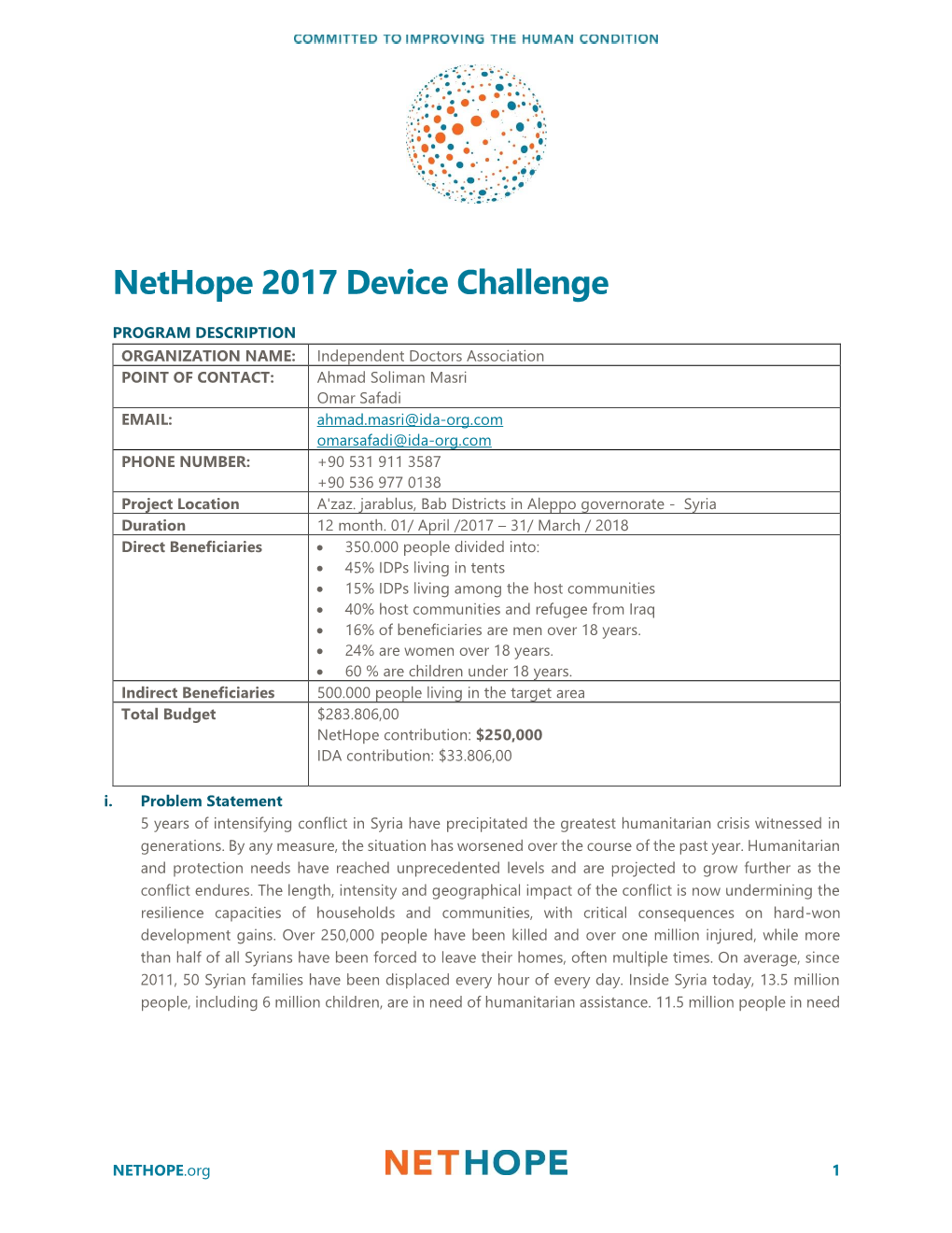 Nethope 2017 Device Challenge