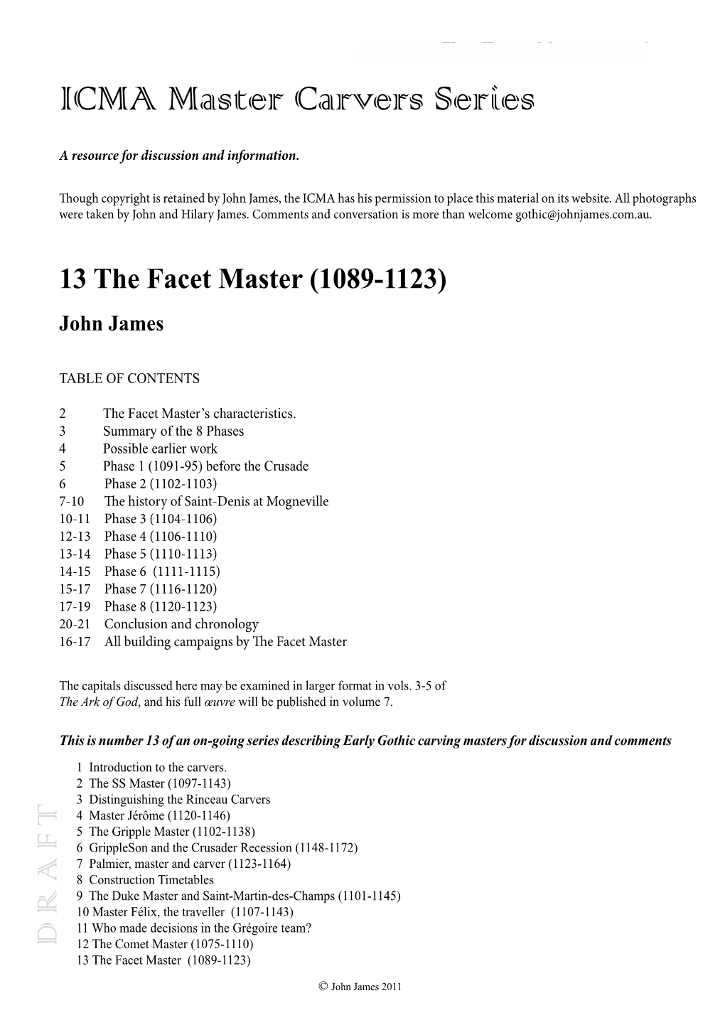 The Facet Master 1 ICMA Master Carvers Series