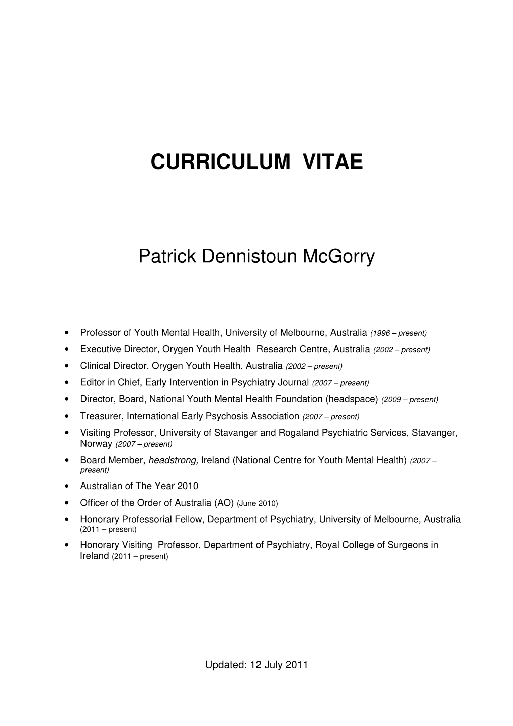 Curriculum Vitae