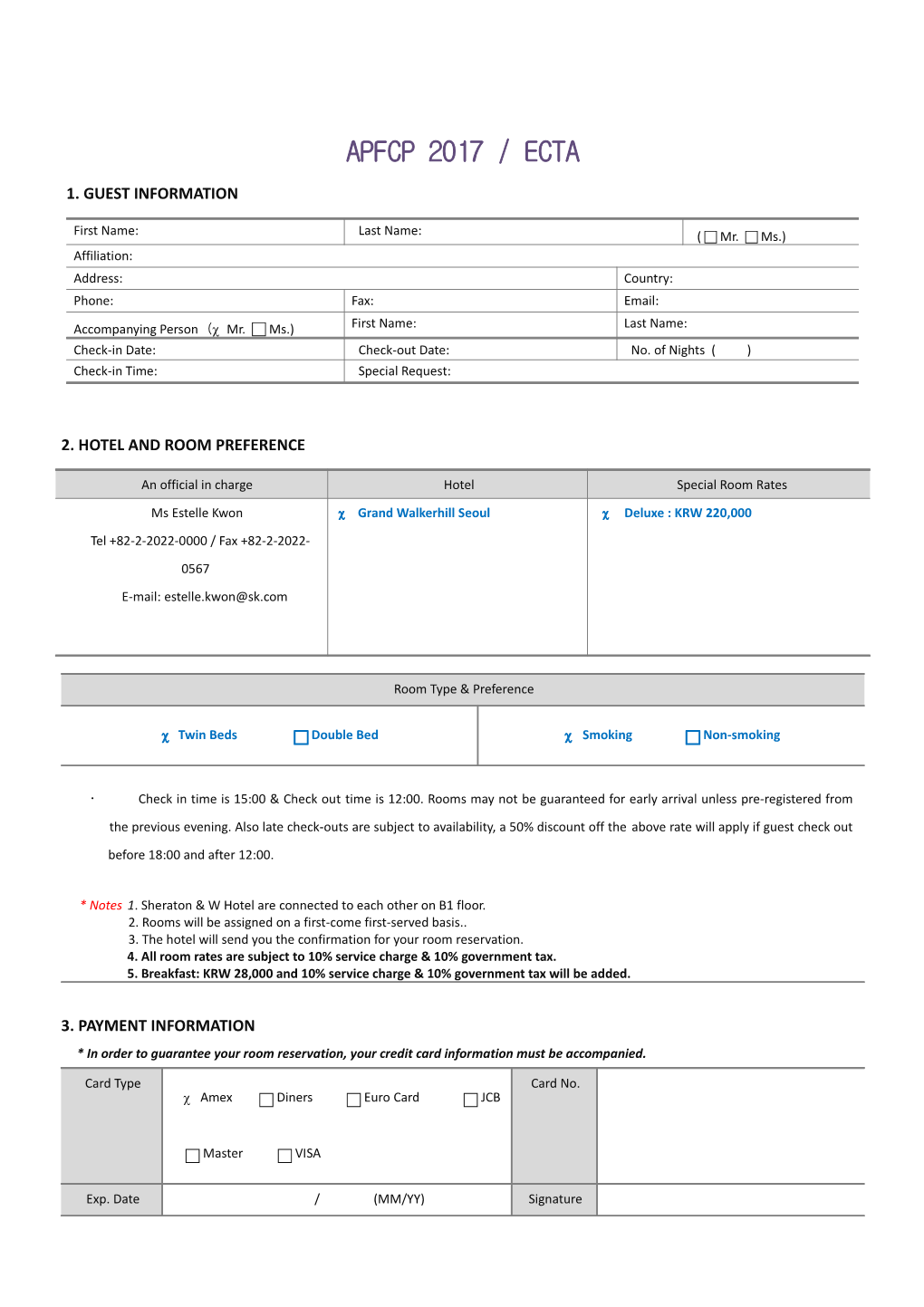 2. Hotel and Room Preference