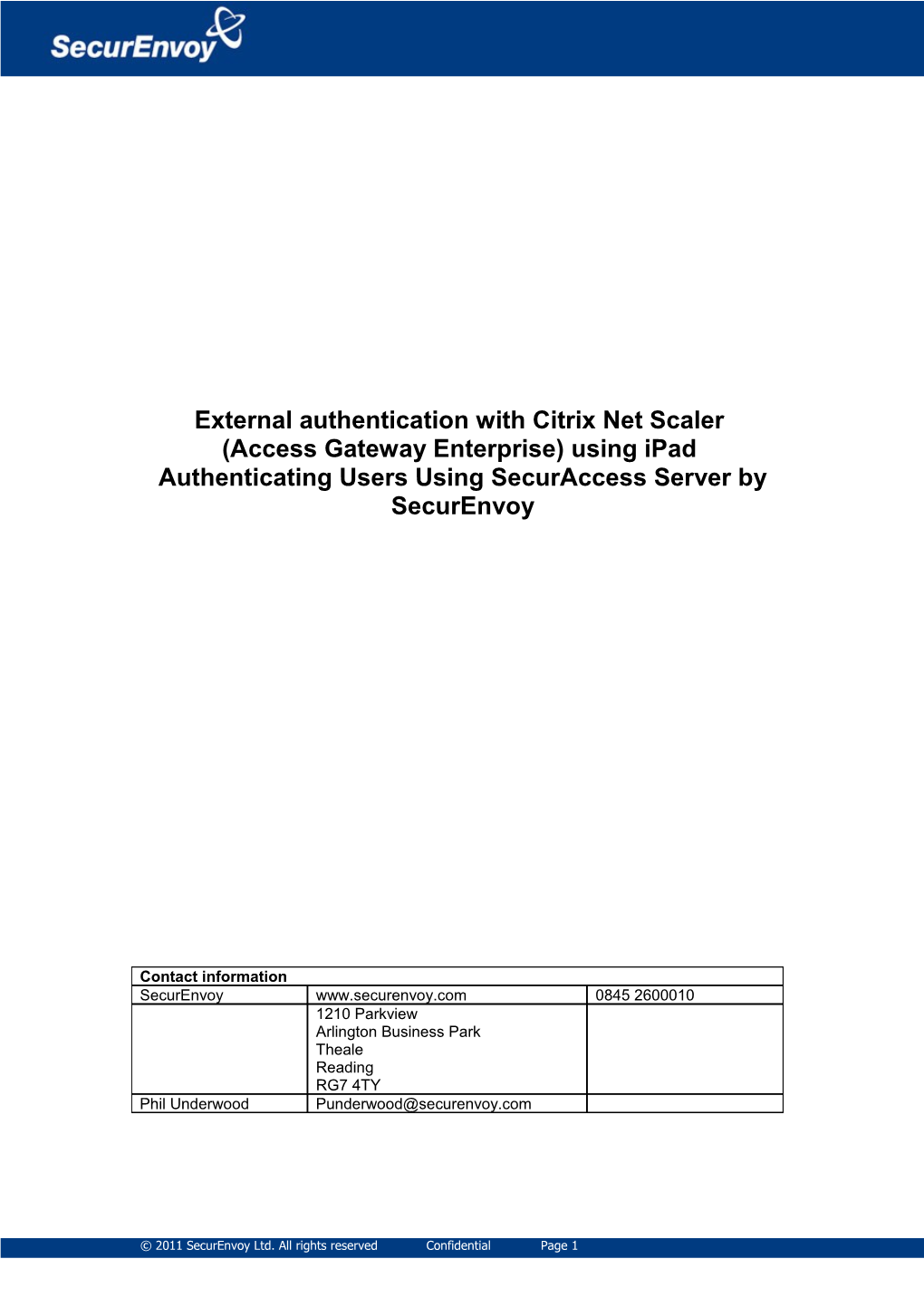 External Authentication with Citrix Net Scaler