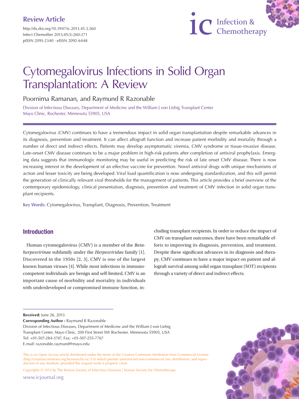 Cytomegalovirus Infections in Solid Organ Transplantation: a Review