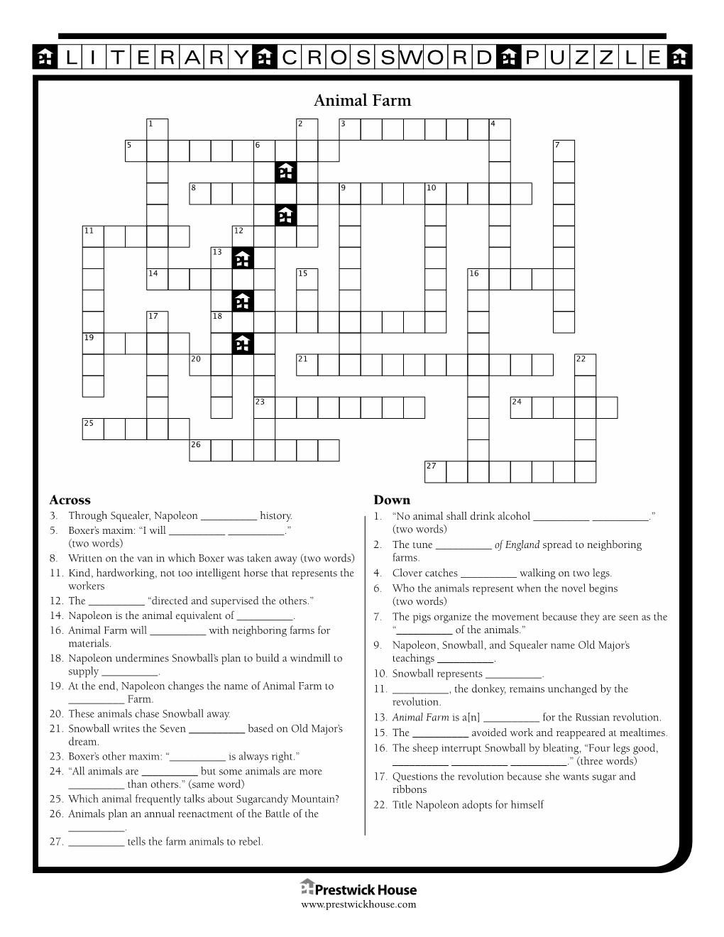 Animal Farm Crossword Puzzle