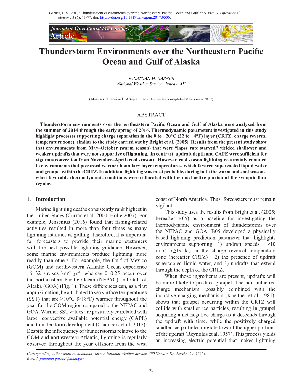 Thunderstorm Environments Over the Northeastern Pacific Ocean and Gulf of Alaska.J