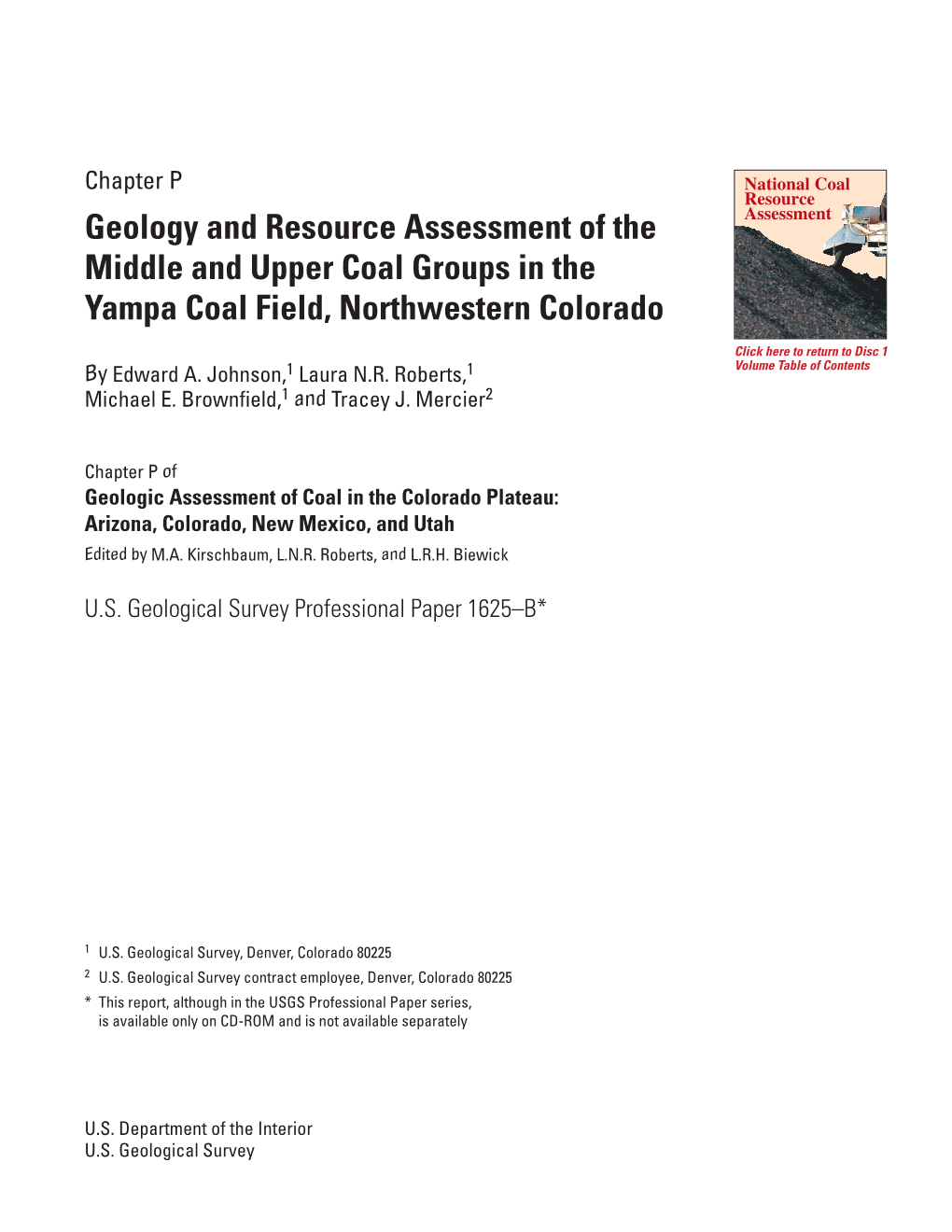 Chapter P—Geology and Resource Assessment of the Middle and Upper Coal Groups