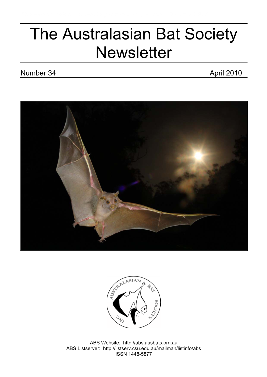 The Australasian Bat Society Newsletter, Number 31, Nov 2008