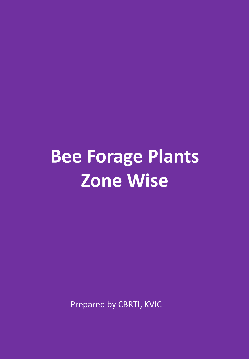 Bee Forage Plants Zone Wise