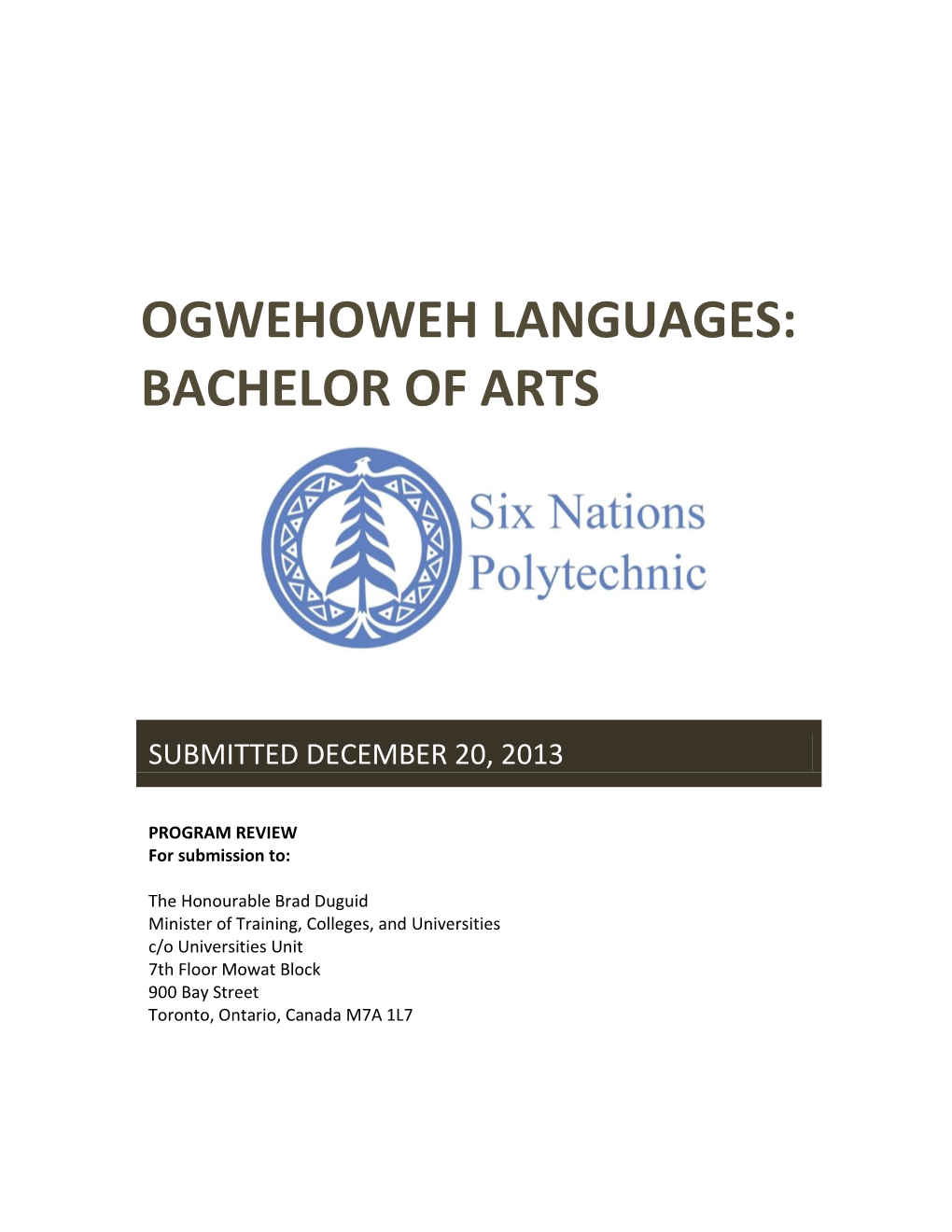 Bachelor of Arts in Ogwehoweh Languages