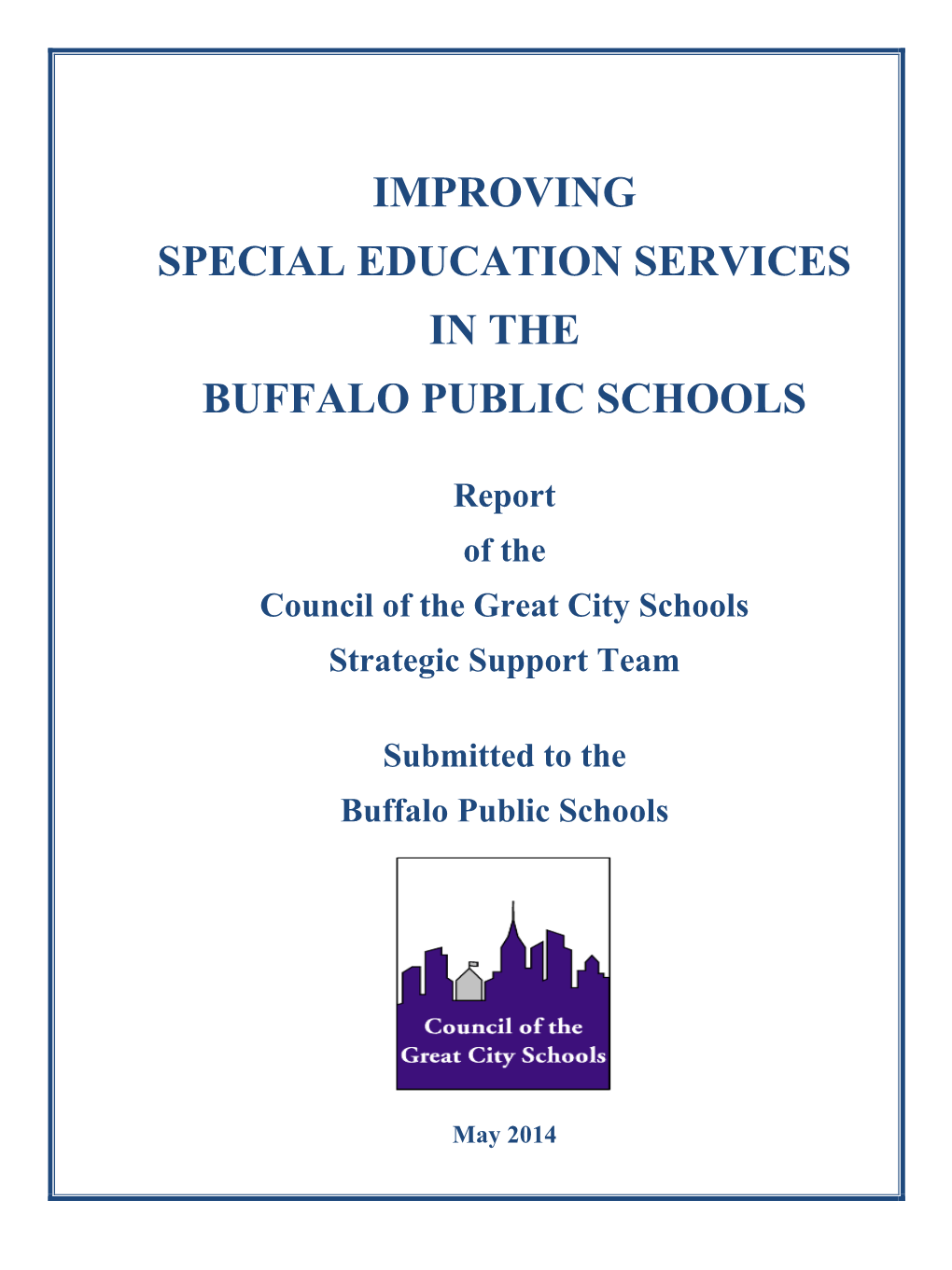 Improving Special Education Services in the Buffalo Public Schools