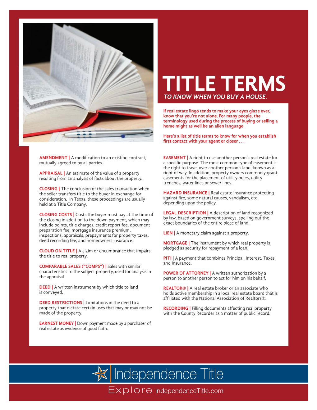 Title Terms to Know When You Buy a House