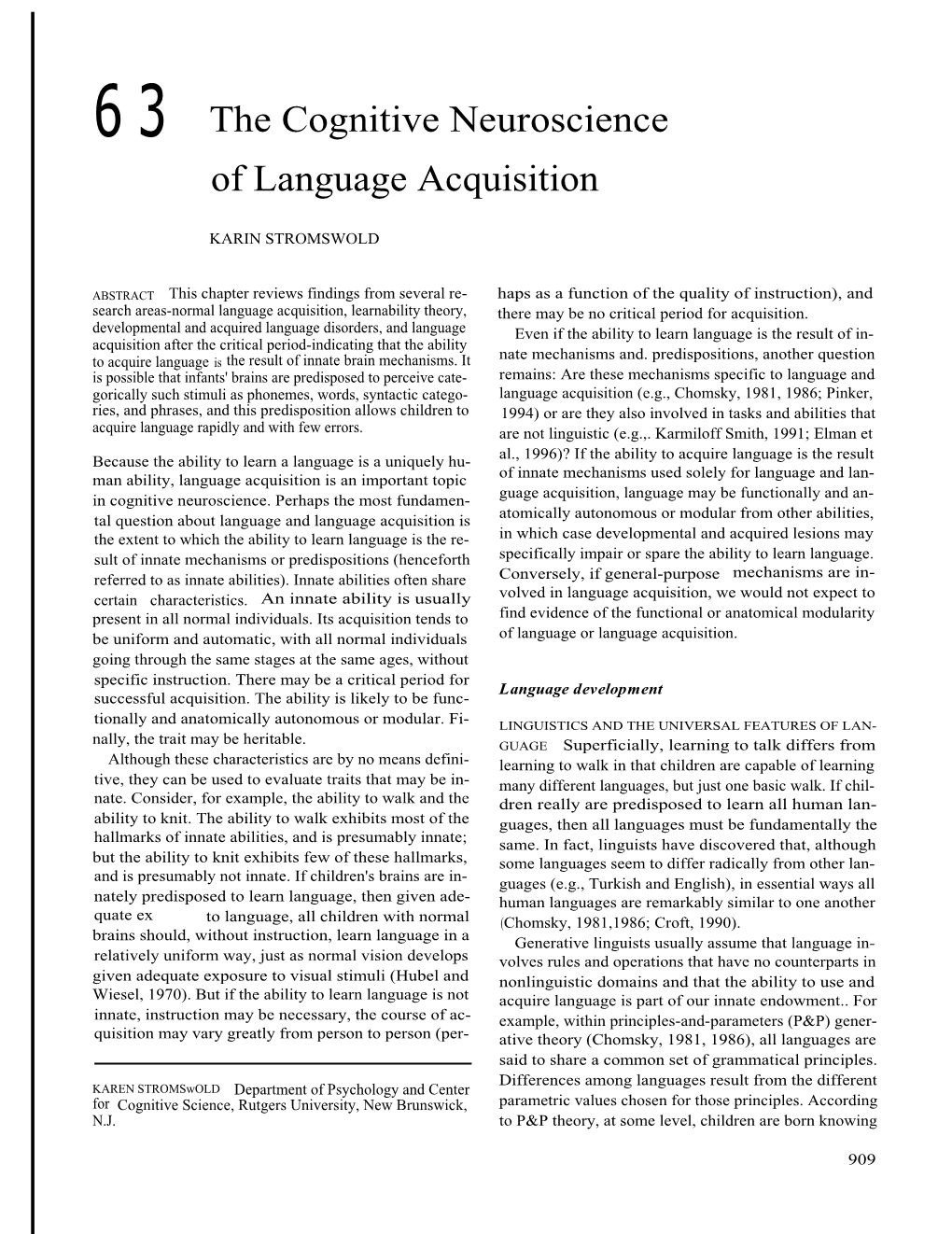 6 3 the Cognitive Neuroscience of Language Acquisition