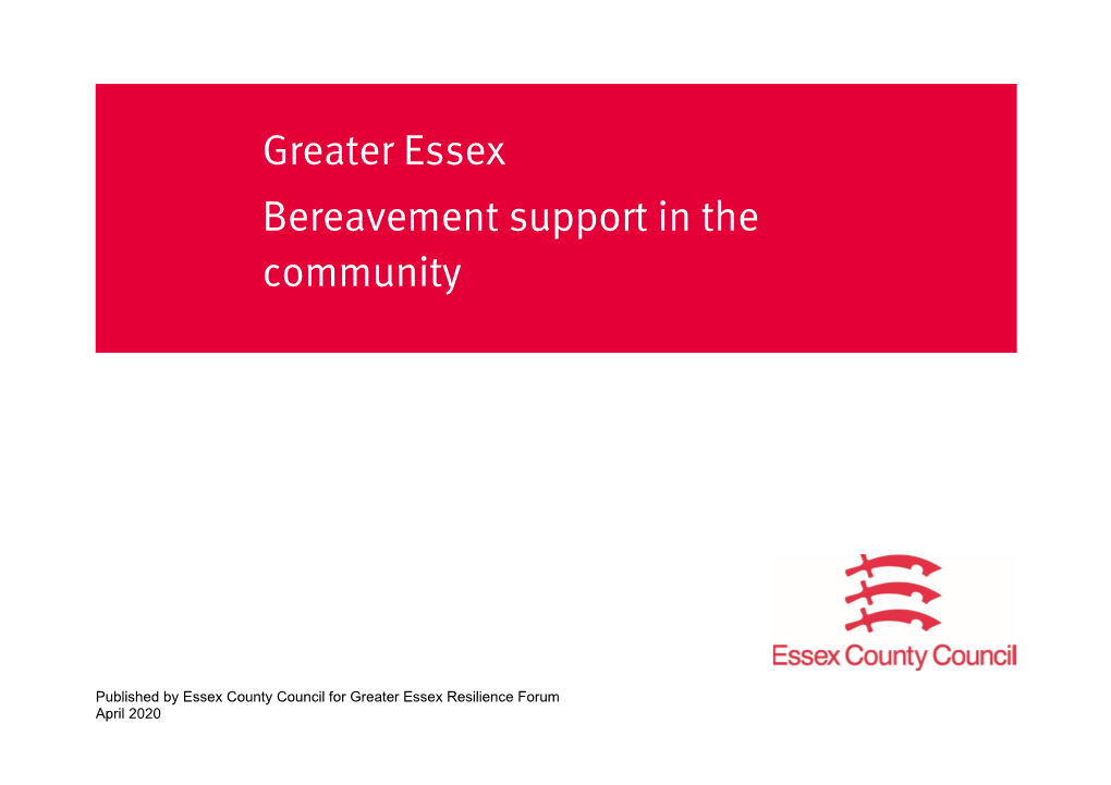 Greater Essex: Bereavement Support in the Community Version 2 04/05/20