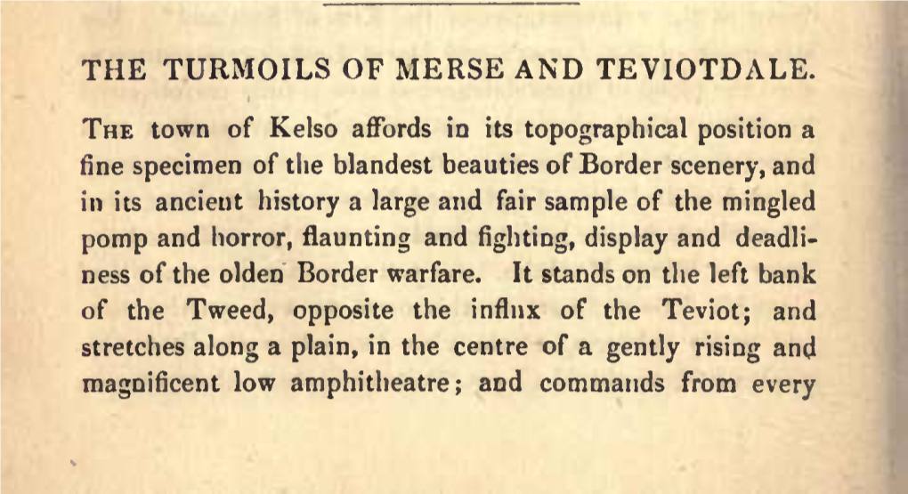 The Turmoils of Merse and Teviotdale