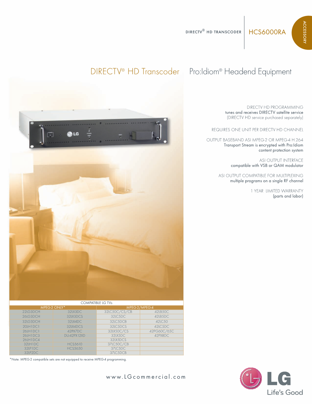 Pro:Idiom® Headend Equipment DIRECTV® HD Transcoder