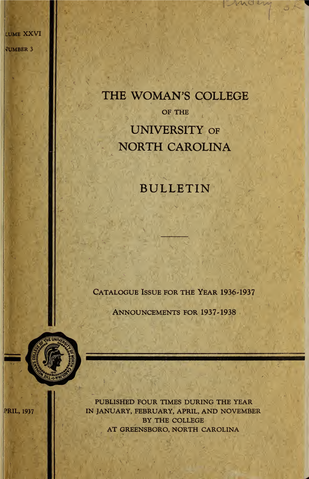 Bulletin of the Woman's College of the University of North Carolina