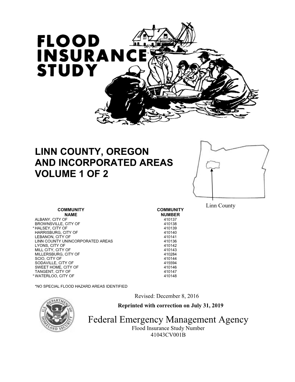 Linn County, Oregon and Incorporated Areas Volume 1 of 2