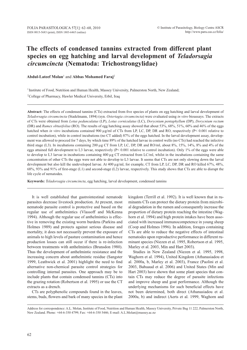 The Effects of Condensed Tannins Extracted from Different Plant