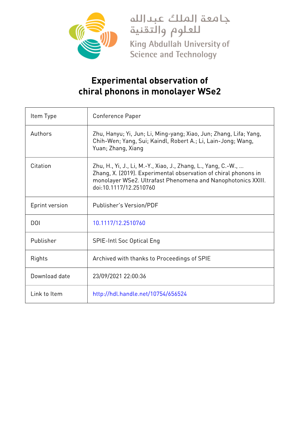 Proceedings of SPIE