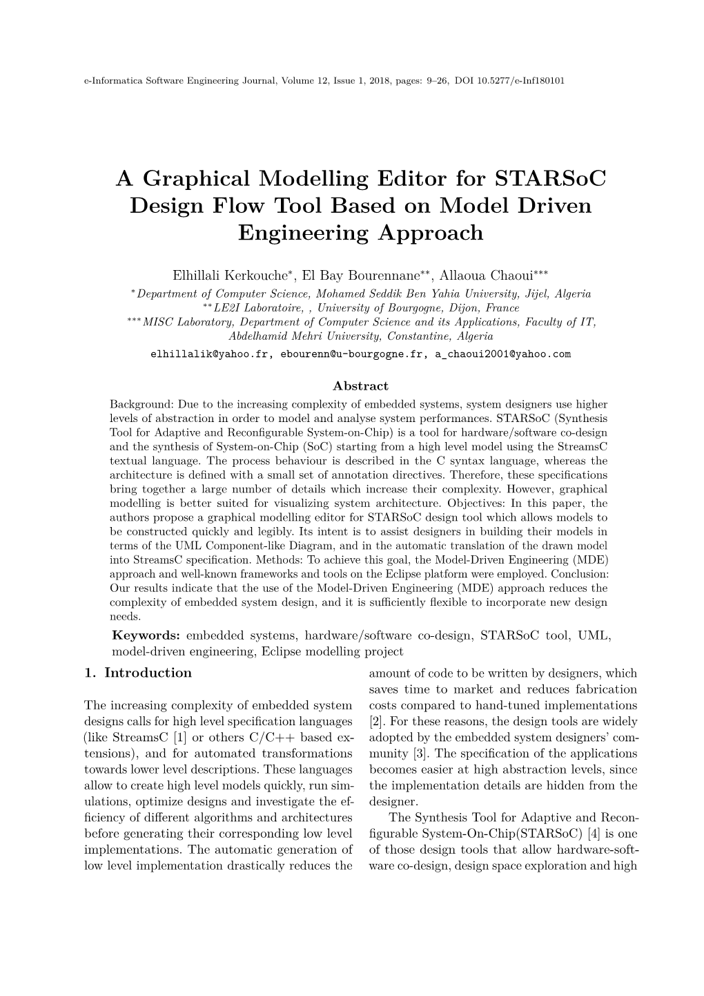 A Graphical Modelling Editor for Starsoc Design Flow Tool Based on Model Driven Engineering Approach